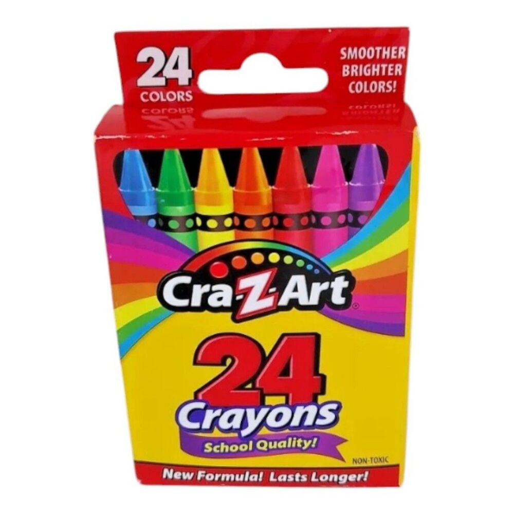 Cra‑Z‑Art 24 Crayons Bright Smooth School Quality Non‑Toxic Coloring Supplies
